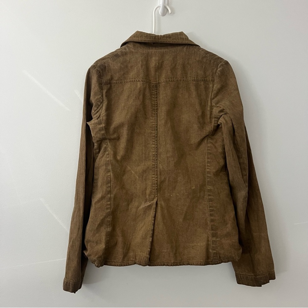 Rogan - Distressed Waxed Cotton Blazer Jacket - Brown Medium - Picture 3 of 9